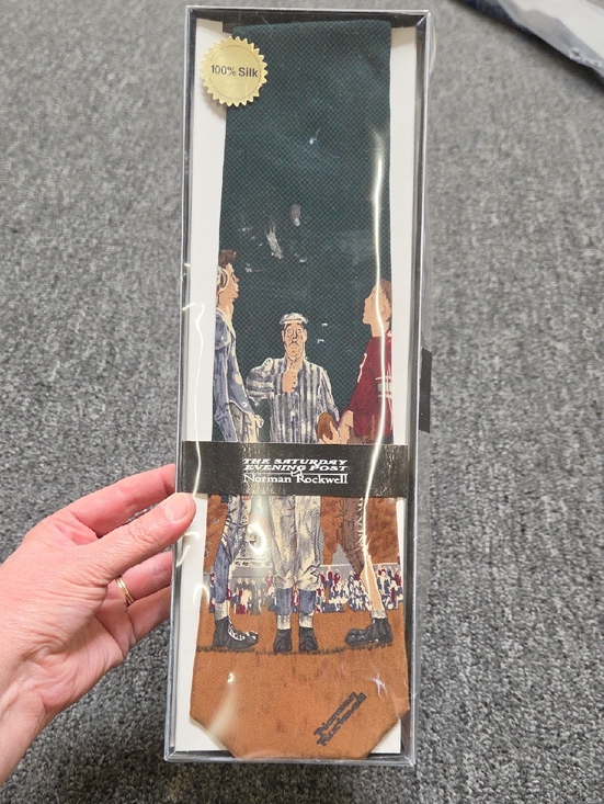 Norman Rockwell Other - Norman Rockwell Silk Tie in Dark Green & Brown Illustration